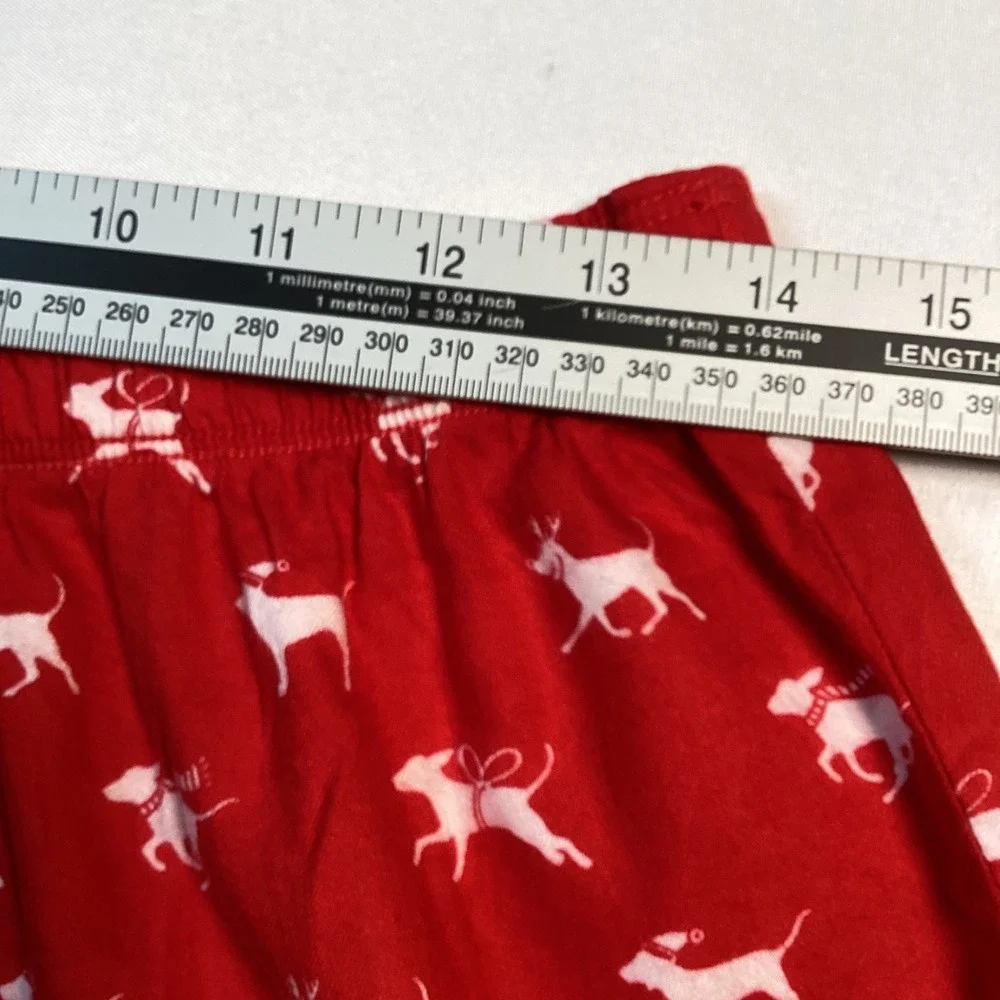Victoria's Secret PINK Pajama Shorts Women Size Medium Red Holiday Dog Print